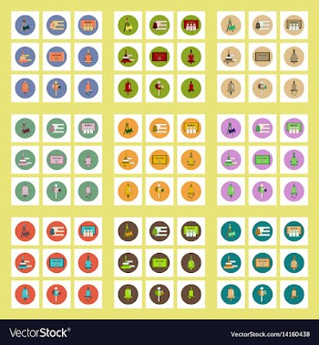 Collection of back to school items in flat style vector image