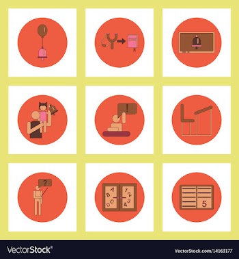 Collection of back to school items in flat style vector image