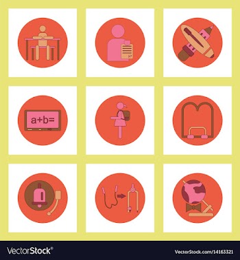 Collection of back to school items in flat style vector image