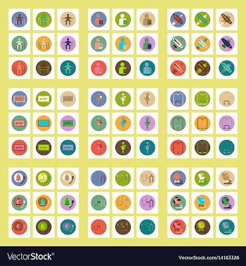 Collection of back to school items in flat style vector image