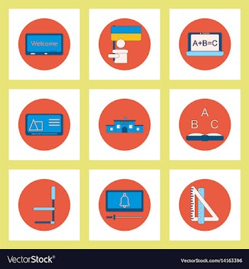 Collection of back to school items in flat style vector image