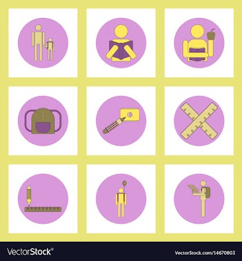 Collection of back to school items in flat style vector image