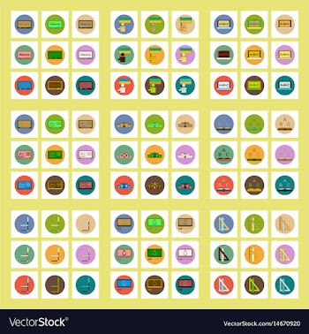 Collection of back to school items in flat style vector image
