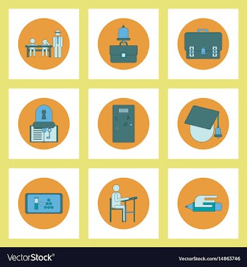 Collection of back to school items in flat style vector image