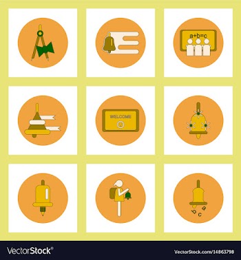 Collection of back to school items in flat style vector image