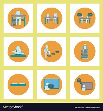 Collection of back to school items in flat style vector image