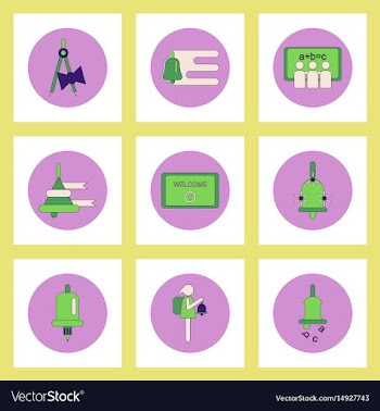 Collection of back to school items in flat style vector image