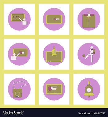 Collection of back to school items in flat style vector image