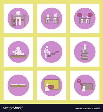 Collection of back to school items in flat style vector image
