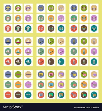 Collection of back to school items in flat style vector image
