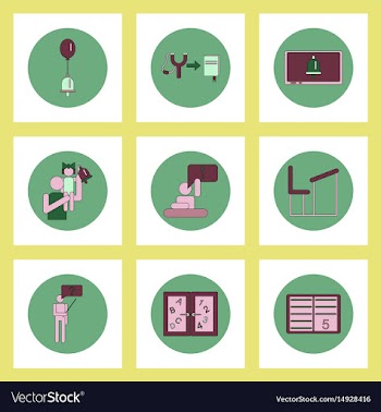 Collection of back to school items in flat style vector image
