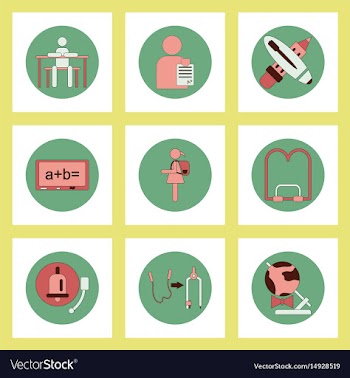 Collection of back to school items in flat style vector image