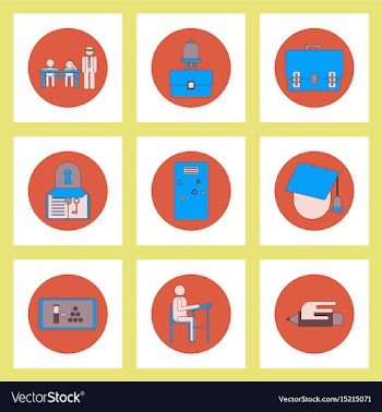 Collection of back to school items in flat style vector image