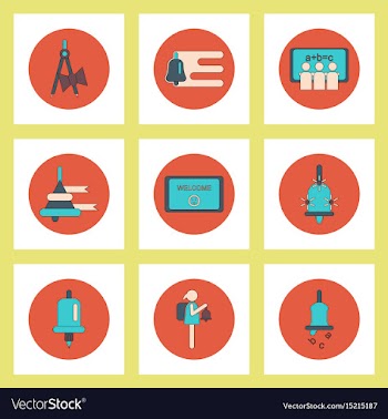 Collection of back to school items in flat style vector image