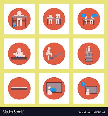 Collection of back to school items in flat style vector image