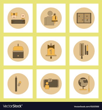 Collection of back to school items in flat style vector image
