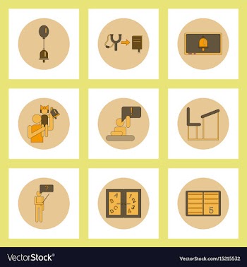 Collection of back to school items in flat style vector image