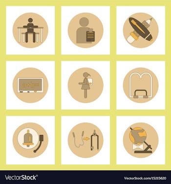 Collection of back to school items in flat style vector image