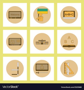 Collection of back to school items in flat style vector image