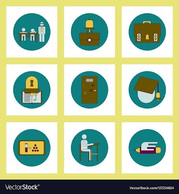 Collection of back to school items in flat style vector image