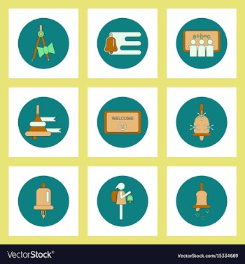Collection of back to school items in flat style vector image