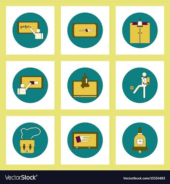 Collection of back to school items in flat style vector image