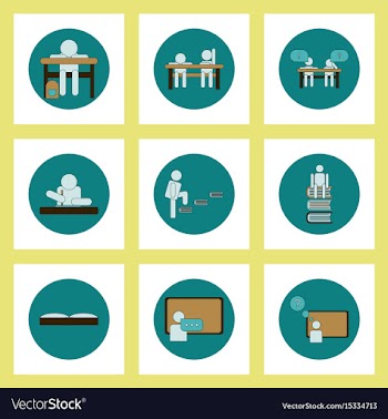 Collection of back to school items in flat style vector image