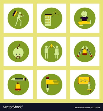 Collection of back to school items in flat style vector image