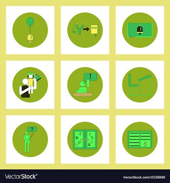 Collection of back to school items in flat style vector image