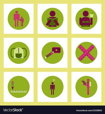 Collection of back to school items in flat style vector image