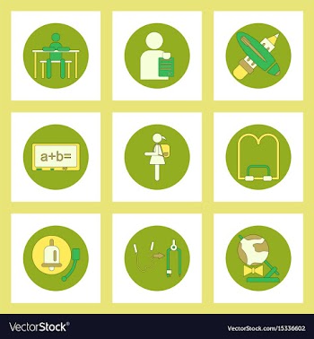 Collection of back to school items in flat style vector image