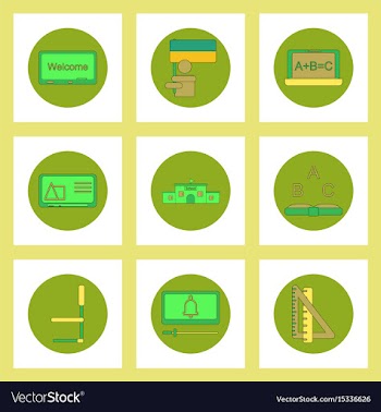 Collection of back to school items in flat style vector image