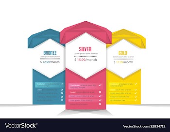 Collection of banner pricing plans vector image