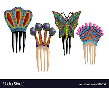 collection of beautiful decorative combs