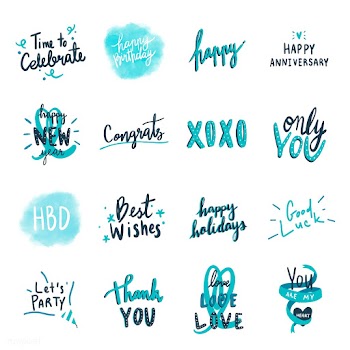 Collection of blue celebratory love typograph.. | Free stock vector - 472650