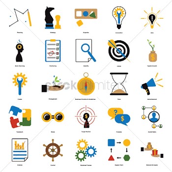 Collection of business icons