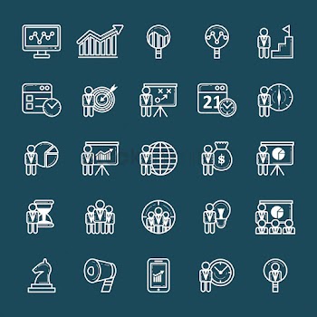 Collection of business icons