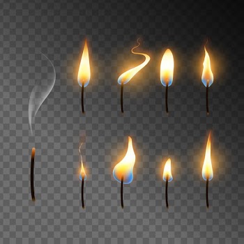 Collection of candles flame Free Vector