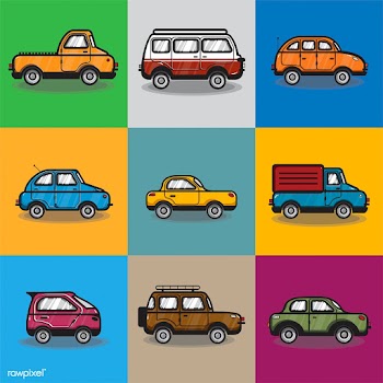 Collection of cars and trucks illustration | Free stock vector - 445089