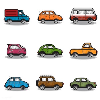 Collection of cars and trucks illustration | Free stock vector - 445092