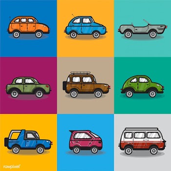 Collection of cars and trucks illustration | Free stock vector - 445117