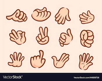 collection of cartoon hands in different poses