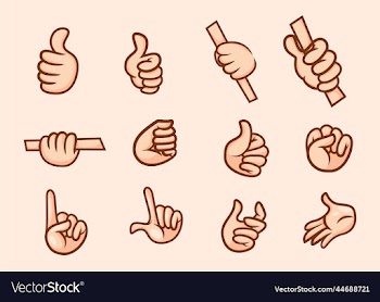 collection of cartoon hands in different poses