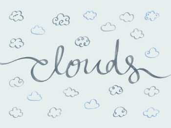 Collection of cloud icons illustration