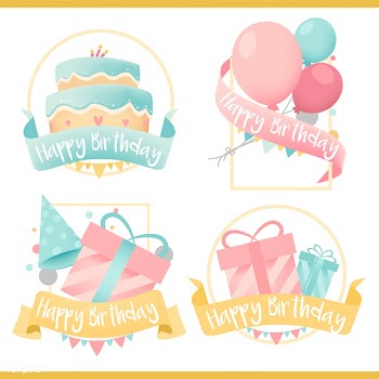 Collection of colorful birthday badge vectors | Free stock vector - 508572