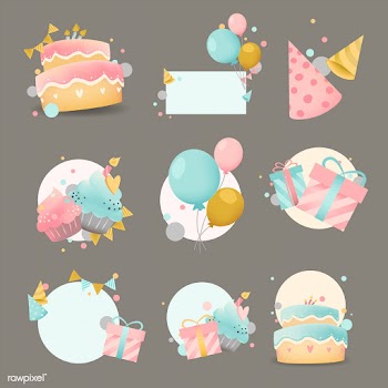 Collection of colorful birthday badge vectors | Free stock vector - 508581