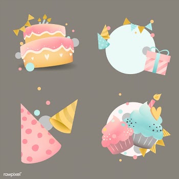 Collection of colorful birthday badge vectors | Free stock vector - 508582