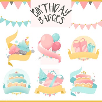 Collection of colorful birthday badge vectors | Free stock vector - 508642