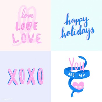 Collection of colorful love typography vector.. | Free stock vector - 472606