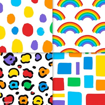 Collection of colorful seamless design patter.. | Free stock vector - 543018